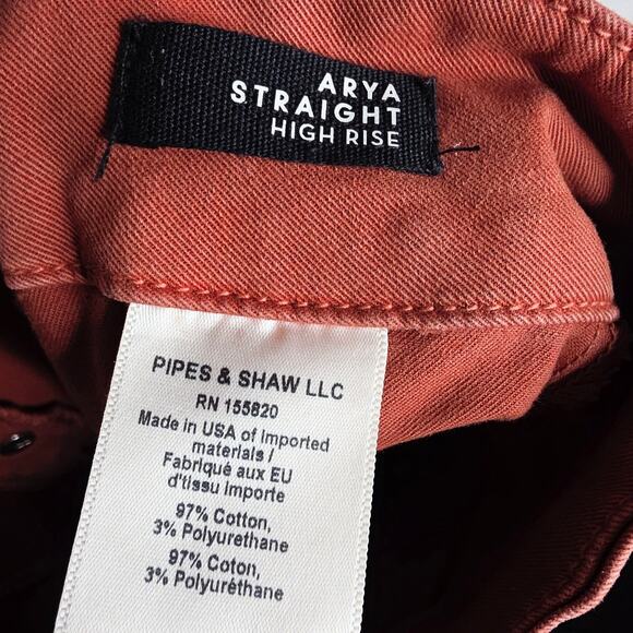 Veronica Beard Sz26/2 Terracotta Arya HighRise Straight jean cargo pants button - Picture 4 of 16